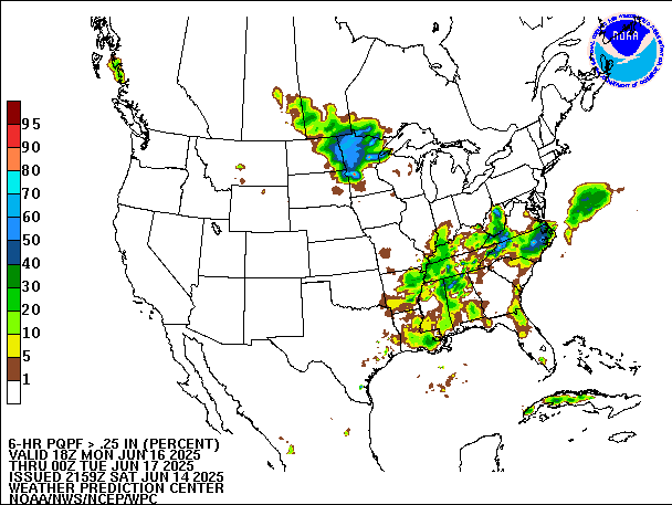 6-Hour PQPF valid 00Z June 17, 2025