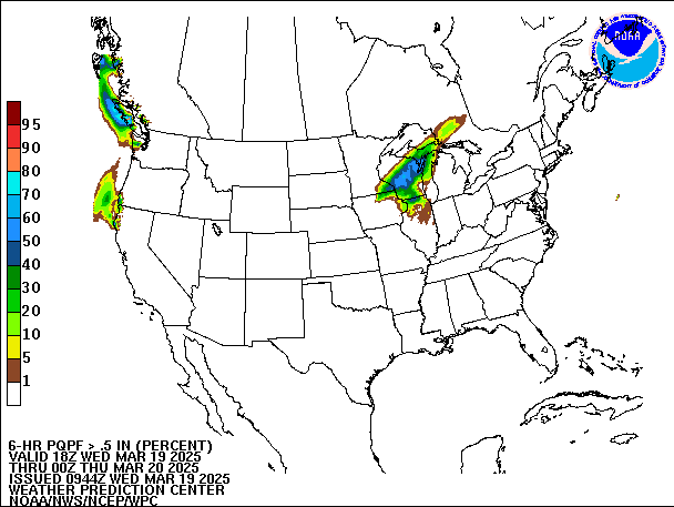 6-Hour PQPF valid 00Z March 20, 2025