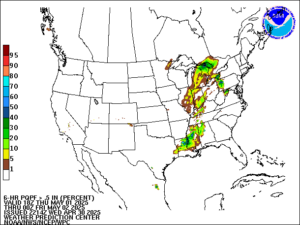 6-Hour PQPF valid 00Z May 2, 2025