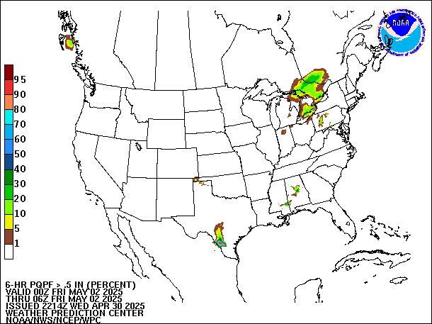 6-Hour PQPF valid 06Z May 2, 2025