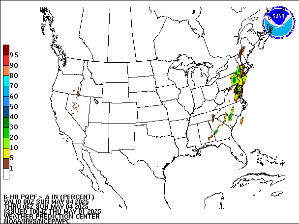 6-Hour PQPF valid 06Z May 4, 2025