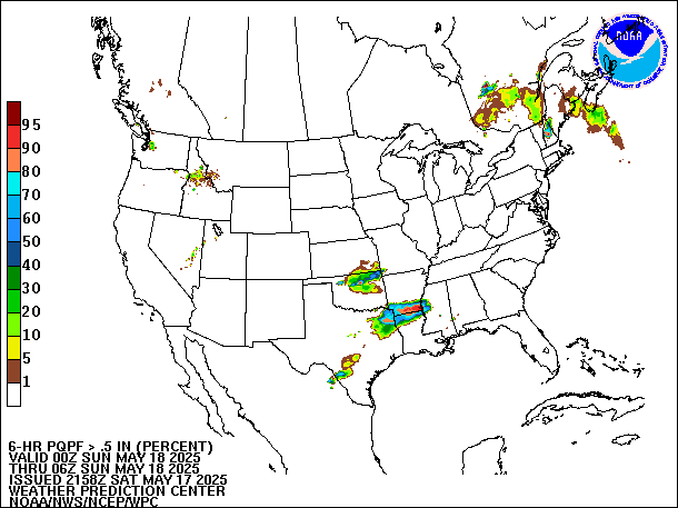 6-Hour PQPF valid 06Z May 18, 2025