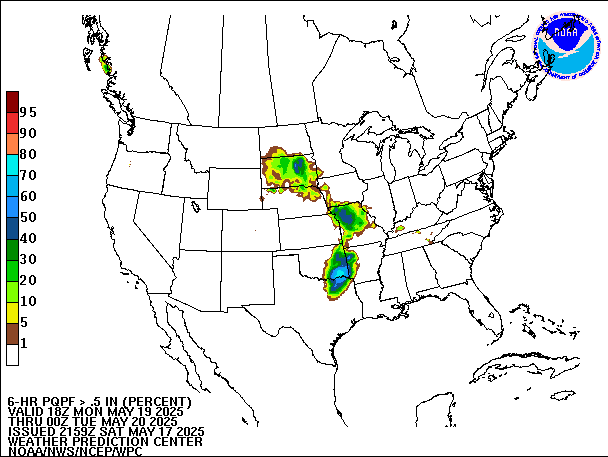 6-Hour PQPF valid 00Z May 20, 2025