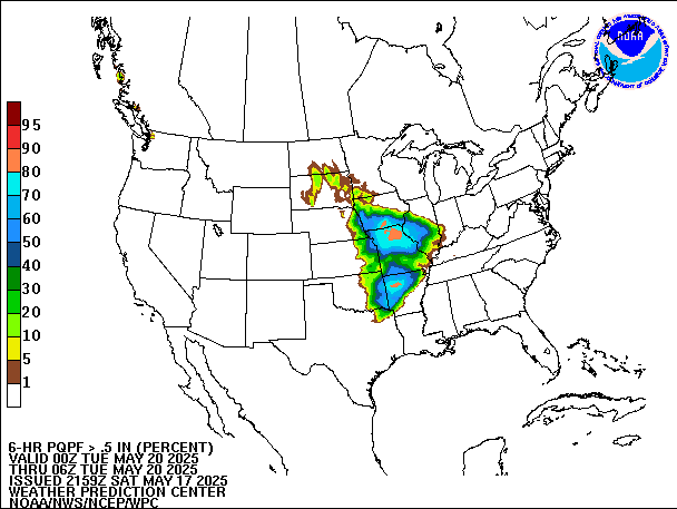 6-Hour PQPF valid 06Z May 20, 2025