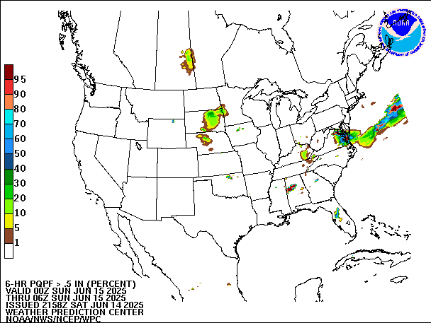 6-Hour PQPF valid 06Z June 15, 2025
