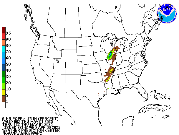 6-Hour PQPF valid 12Z May 1, 2025
