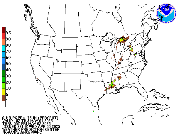 6-Hour PQPF valid 00Z May 2, 2025