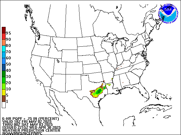 6-Hour PQPF valid 00Z May 3, 2025