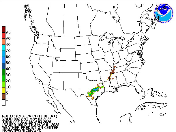 6-Hour PQPF valid 06Z May 3, 2025