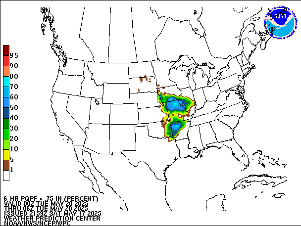 6-Hour PQPF valid 06Z May 20, 2025