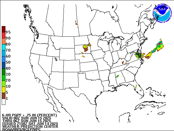 6-Hour PQPF valid 06Z June 15, 2025