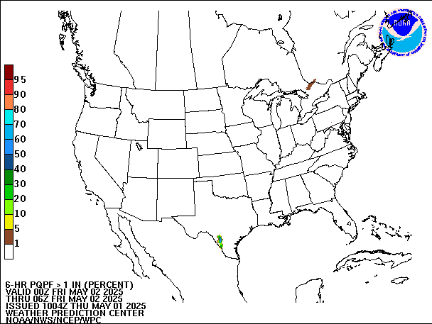 6-Hour PQPF valid 06Z May 2, 2025