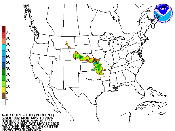 6-Hour PQPF valid 06Z May 19, 2025