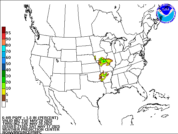 6-Hour PQPF valid 06Z May 20, 2025