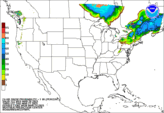 Day 3 probability of snow accumulating greater than or equal to 1 inch.