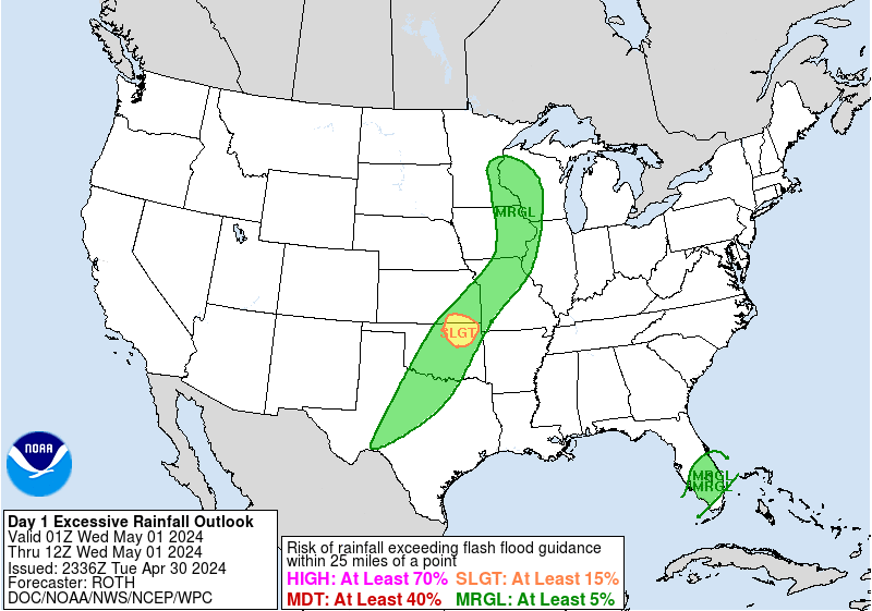 Day 1 Excessive Rainfall Forecast - Day 1
