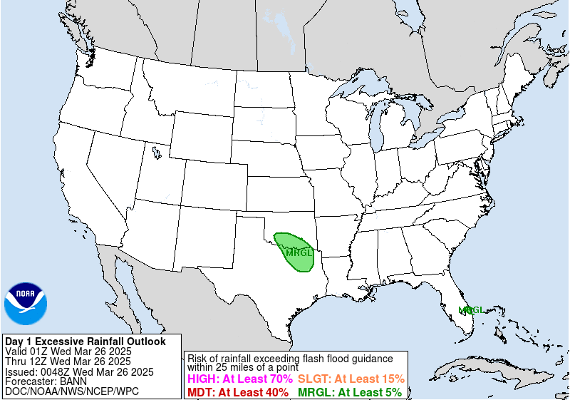 Day 1 Excessive Rainfall Forecast