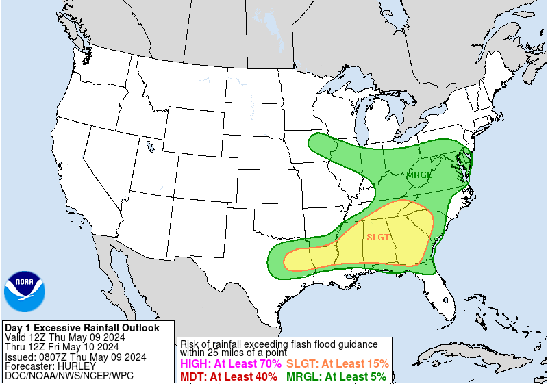 Day 1 Excessive Rainfall Forecast