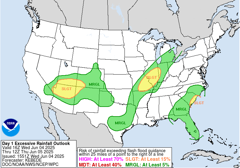 Day 1 Excessive Rainfall Forecast