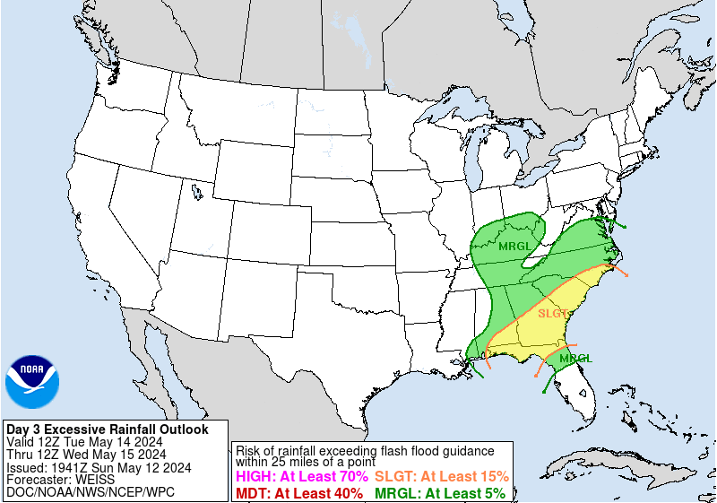 United States Weather Prediction Center Excessive Rainfall Outlook Maps 99ewbg