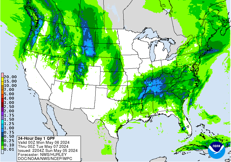 NWS Day 1 QPF