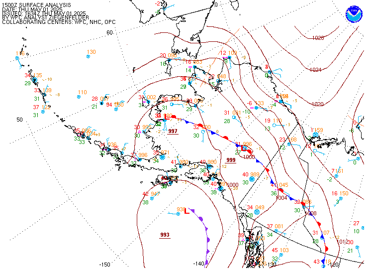 Current weather map for Alaska