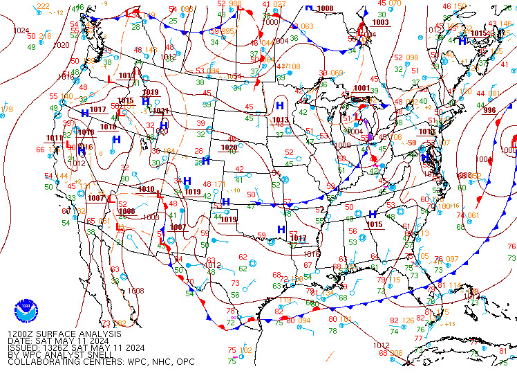 Current surface map