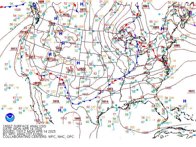 Current surface map