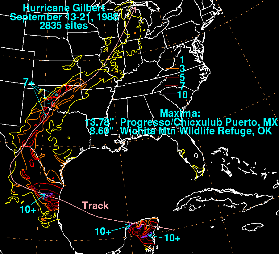 Hurricane Gilbert (1988) Rainfall