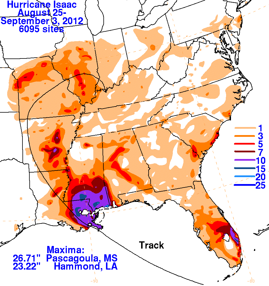 Hurricane Isaac (2012) Rainfall