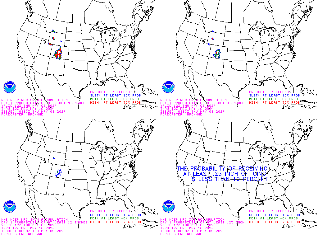 Composite of probability of snowfall maps