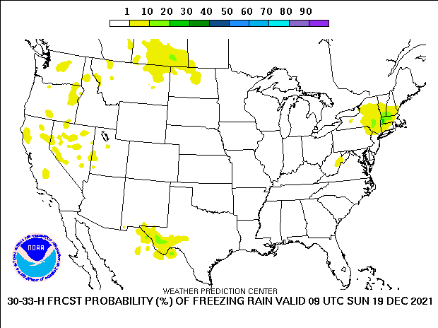 3-hour probability of freezing rain ending at 09Z December 19, 2021