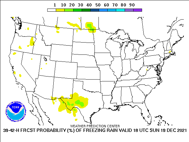 3-hour probability of freezing rain ending at 18Z December 19, 2021