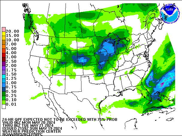 24-Hour 75th
                     Percentile QPF valid 06Z May 21, 2024