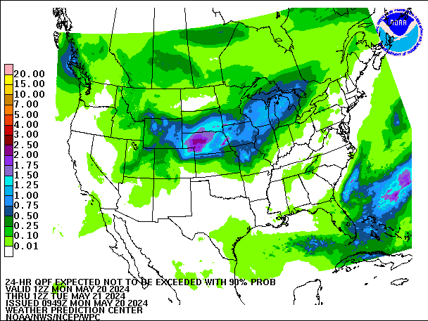24-Hour 90th
                     Percentile QPF valid 12Z May 21, 2024