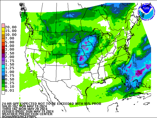 24-Hour 95th
                     Percentile QPF valid 18Z May 20, 2024