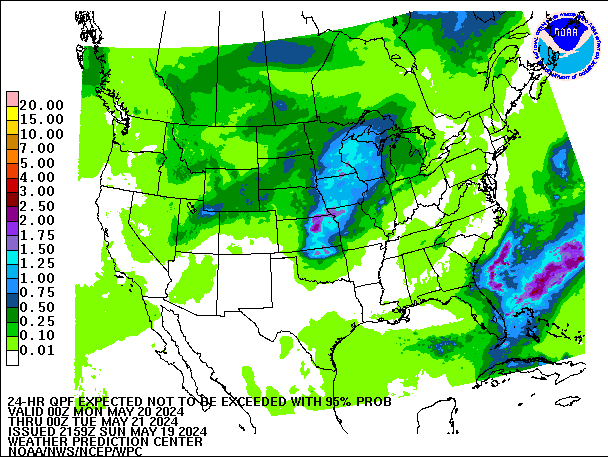 24-Hour 95th
                     Percentile QPF valid 00Z May 21, 2024