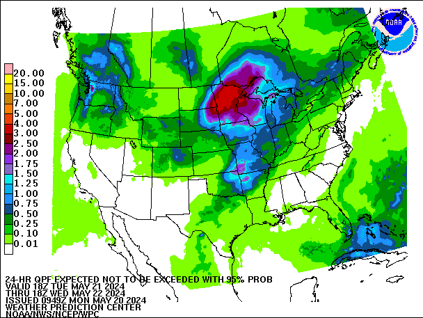 24-Hour 95th
                     Percentile QPF valid 18Z May 22, 2024
