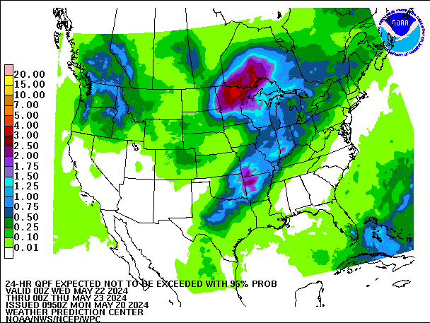 24-Hour 95th
                     Percentile QPF valid 00Z May 23, 2024