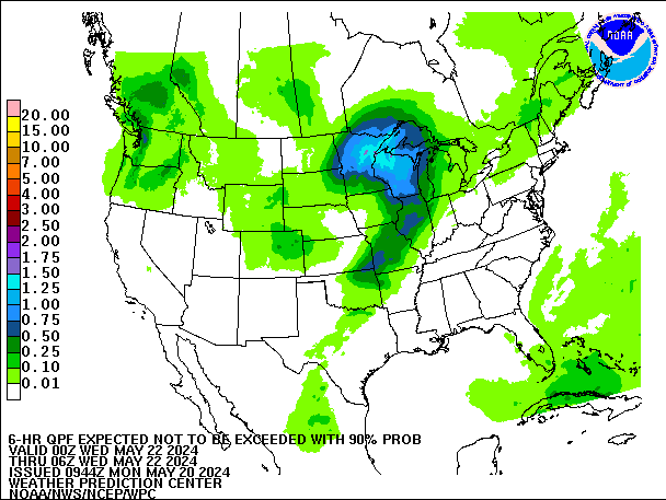 6-Hour 90th
                     Percentile QPF valid 06Z May 22, 2024