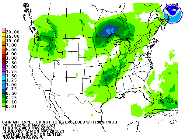 6-Hour 90th
                     Percentile QPF valid 18Z May 22, 2024